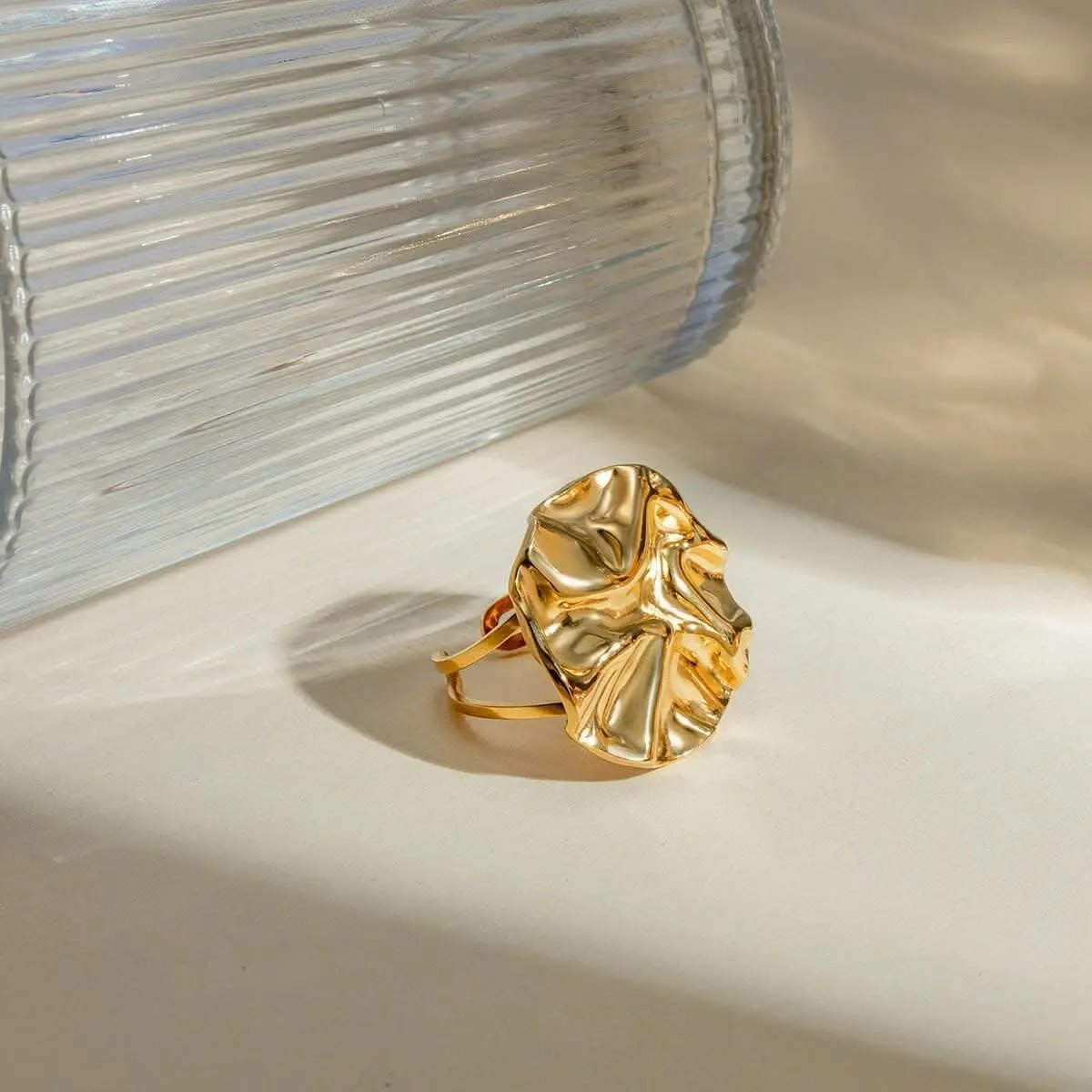 Elegant 18K gold open ring - Love Salve